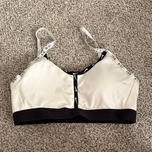 Nike White and Black Sports Bra